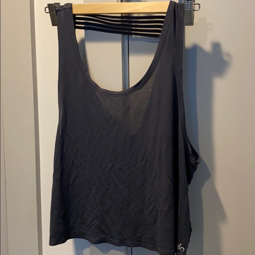 Alo scoop neck grey tank, size small